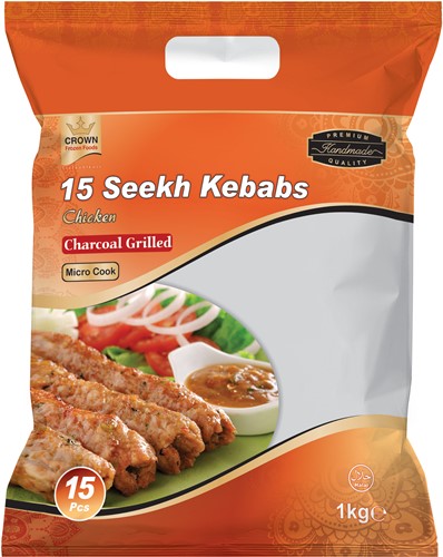 CROWN SEEKH CHICKEN KEBAB 15ST PER PAK