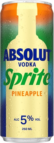ABSOLUT VODKA & SPRITE PINEAPPLE 5% 12X25CL BLIK