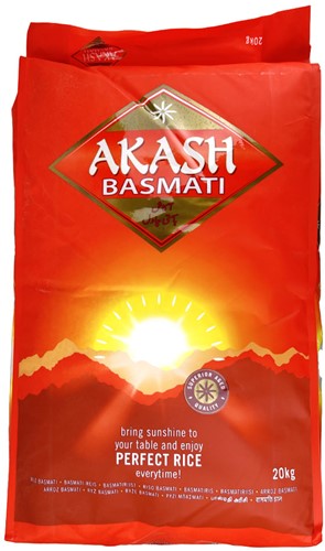 AKASH BASMATI RIJST (GROOT) 20KG PER BAAL