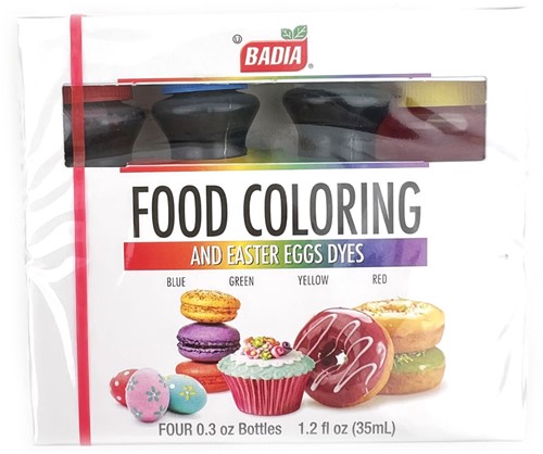 BADIA FOOD COLORING 4X1.2(oz) PER PAK