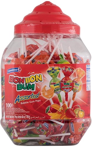 BON BON BUM LOLLY ASSORTI 1,7KG PER POT (groot)