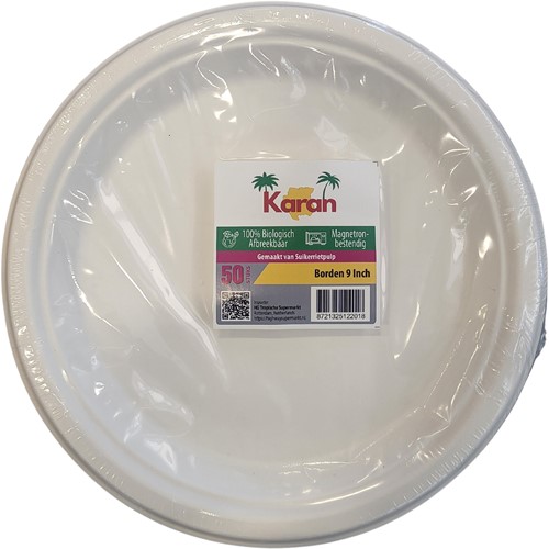 KARTONNEN BORDEN Ø22CM WIT 50ST PER PAK