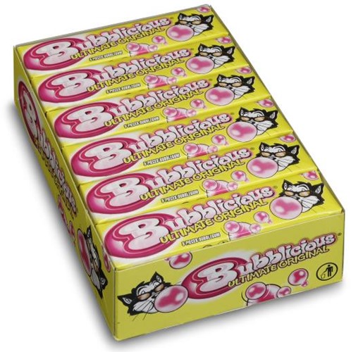 BUBBLICIOUS KAUWGOM REGULAR 18 PAKJES PER DOOS