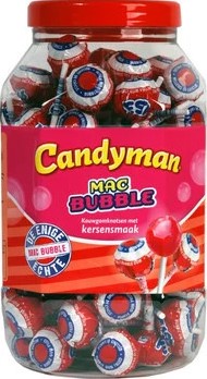MAC BUBBLE LOLLY'S KERSEN 100 STUKS PER POT