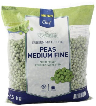 GROENE ERWTEN DIEPVRIES 2.5KG PER PAK