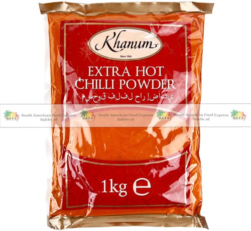 CHILLI POEDER EXTRA HOT KHANUM 1KG PER PAK