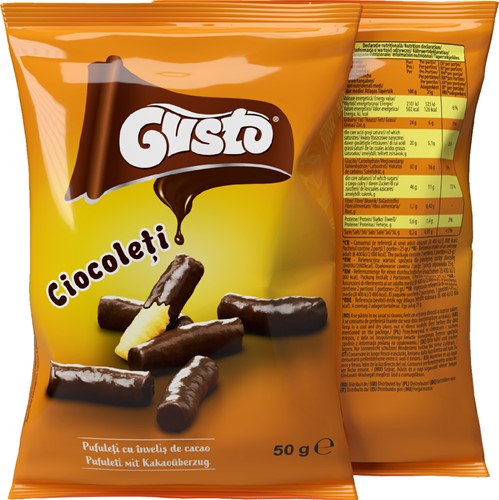 GUSTO PUFFS COCOA COATING 50G PER PAK