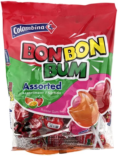 BON BON BUM LOLLY ASSORTI 408G PER PAK (klein)