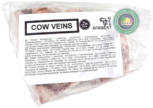 COW VEINS DIEPVRIES 500G PER PAK 