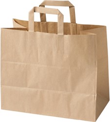 DRAAGTASSEN 250ST PAPIER BRUIN 32X17X27CM PER DOOS