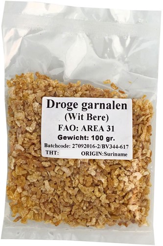 DROGE GARNALEN WITBERE 100G PER PAK