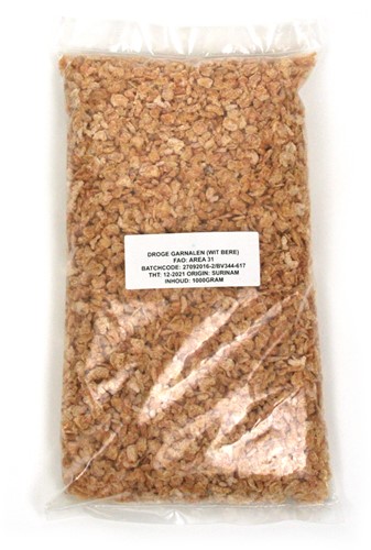 DROGE GARNALEN WIT BERE 1KG (groot) PER PAK