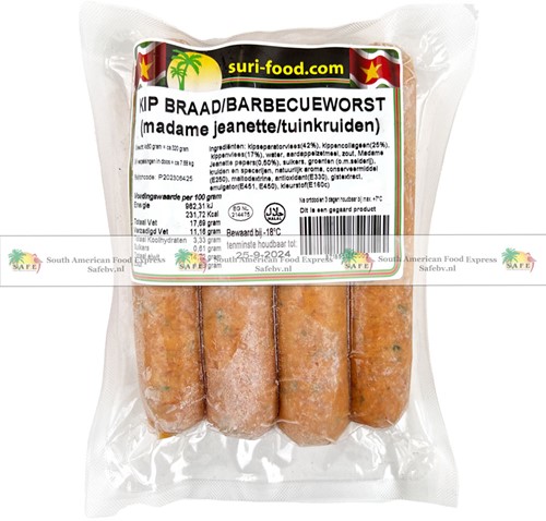 KIPBRAADWORST "madam j/tuinkr" 320G PER PAK