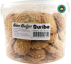 KOKOS KOEKJES SURIBA 800G (GROOT) PER EMMER