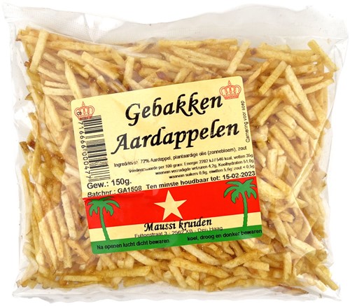 GEBAKKEN AARDAPPELSTICKS MAUSSI 150G PER PAK