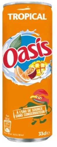 OASIS FRISDRANK 24X33CL TROPICAL BLIK