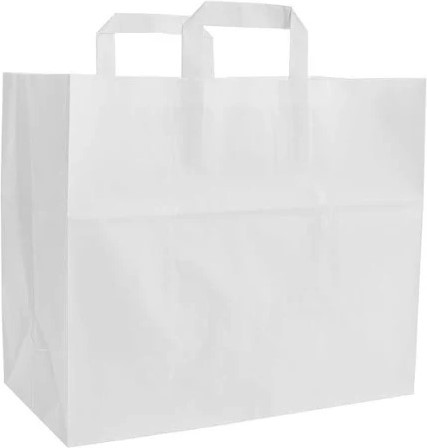 DRAAGTASSEN 250ST PAPIER WIT/BRUIN 32X17X27CM PER DOOS