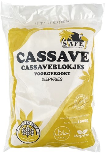 (LOS) BLOKCASSAVE VOORGEKOOKT SAFE 1KG PER PAK
