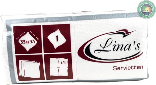 SERVETTEN 1-LAAGS 33X33CM 250ST PER PAK