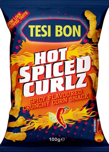 TESI BON HOT SPICED CURLZ 100G PER PAK